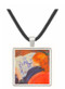 Young woman reads illustrated journal by Renoir -  Museum Exhibit Pendant - Museum Company Photo