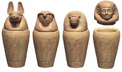 Set of Canopic Jars :  Egyptian Museum, Cairo. 650 B.C. - Photo Museum Store Company