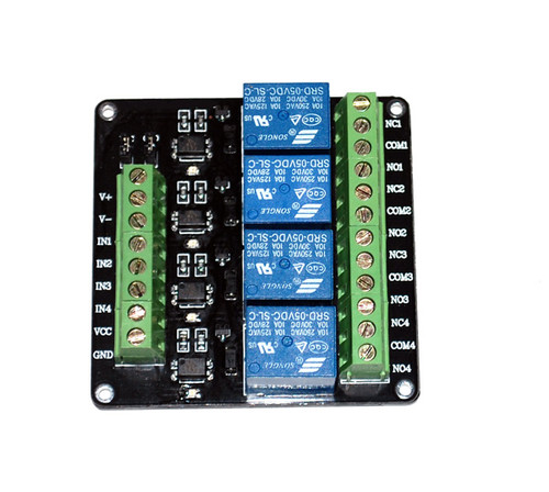 DC 5V Four Channels Relay Breakout with Optoisolator
