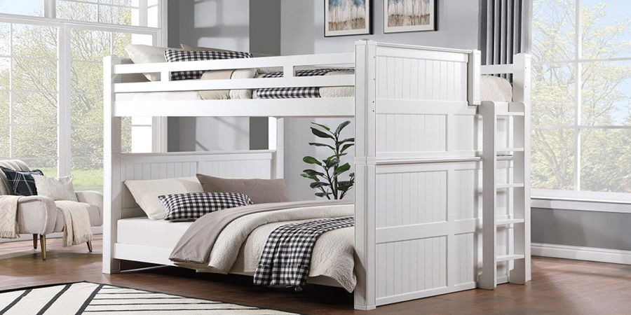 Dual Setting Queen Bunk Bed with Side Ladder