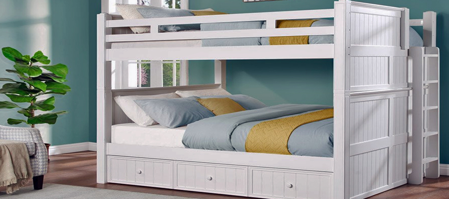 Queen Size Bunk Bed w/ Side Ladder