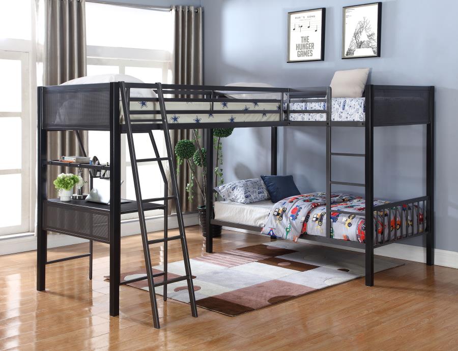 Triple Bunk bed with Slanted Ladder