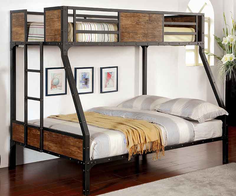 Industrial Style Metal Twin Full Bunk bed