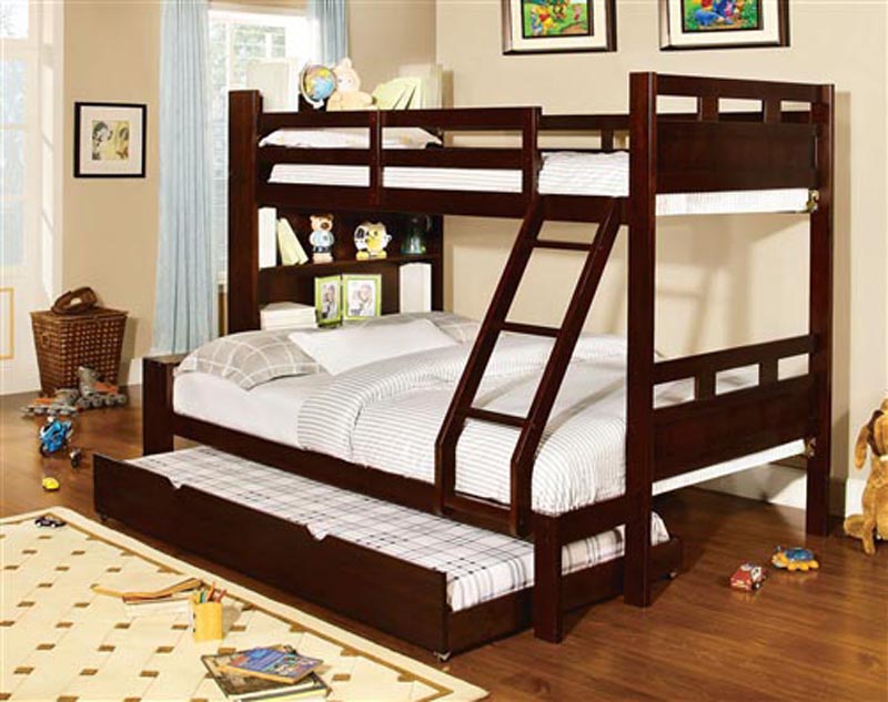 Twin over Full Bunk bed with Bookcase