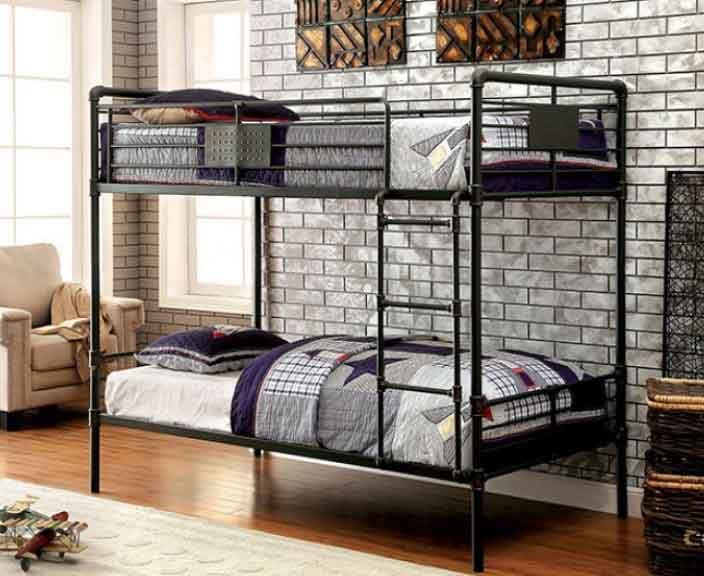 Industrial Piping Style Metal Bunk Bed