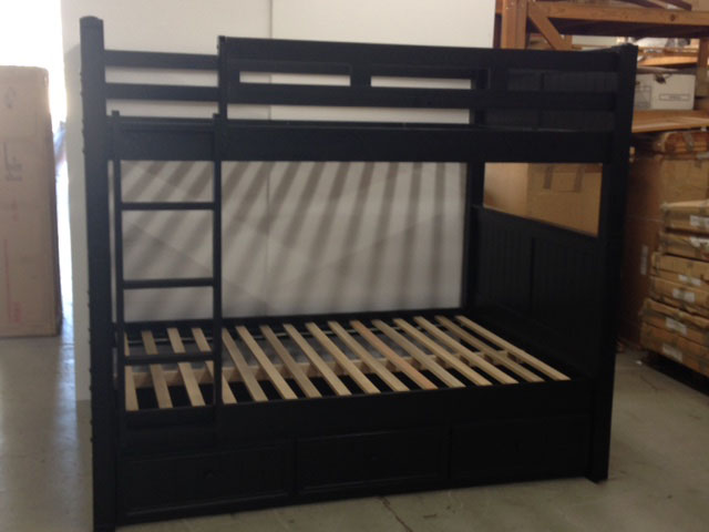black bunk bed with trundle