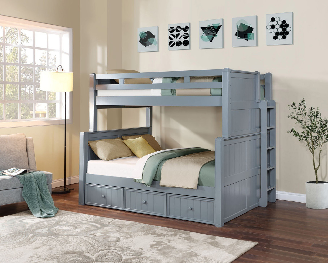 Dillon Dual Height Full XL over Queen Bunk bed
