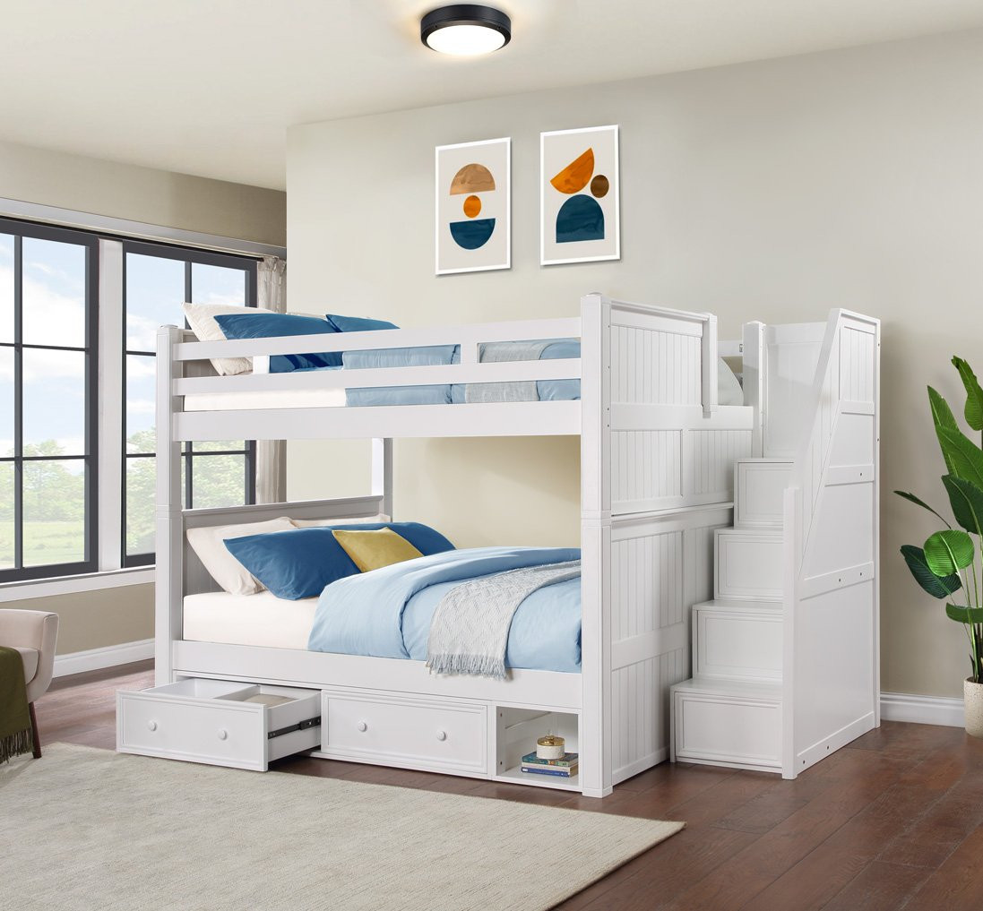 Dillon Queen Bunk Bed with Stairs