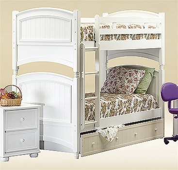 white twin bunk bed