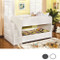 Vista White Low Twin Bunk Bed with Steps