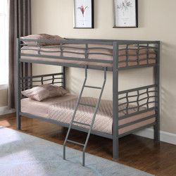 Dark Silver Twin Bunk Bed | Double Sleeper Bed