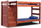 Twin XL Stairway Bunk Bed w/ Drawers in Rustic Brown Mahogany