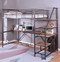 Industrial Pipe-Like Twin Bed with Desk Below and Steps