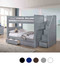 Dillon Gray Full Size Bunk Bed With Stairway 