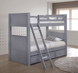 Dillon Twin Size Bunk Bed in Gray Finish