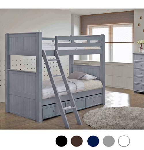 Convertible Twin Bunk Bed in Gray