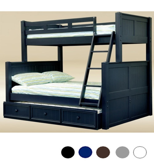 Dillon Twin Full Bunk Bed in Navy Blue
