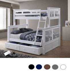 Gary Mission Style Twin Full Bunk Bed in White