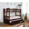Twin Bunk Bed with Trundle and Drawers in Espresso