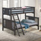 Bryson Twin Full Bunk Bed in Gray finish