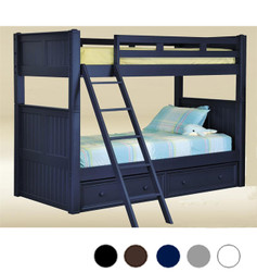 Dillon Extra Long Twin over Twin Bunk Bed in Navy Blue