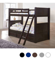Dillon Extra Long Twin Bunk Bed in Espresso