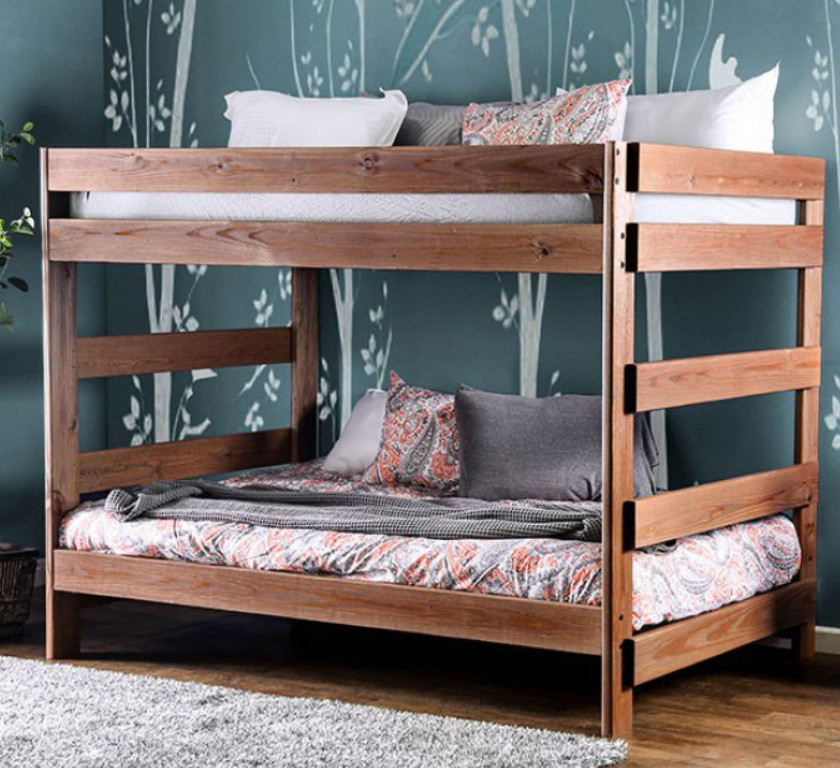 Julian Plank Style Rustic Full Size Bunk Bed Just Full Size Bunk Beds
