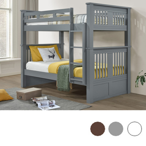 Gary XL Extra Long Twin Bunk Bed in Gray | Detachable XL Bunk Beds