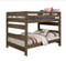 Solid Wood Double over Double Bunk Bed in Gun Smoke 