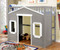 House Inspired Twin Loft In Gray Finish | Fun House-Themed Bed with Play Area Below