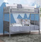 Corrugated Hand Brushed Twin Bunk Bed in Silver Finish