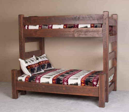 Lodge XL Full Over Queen Barnwood Bunk Bed for Adults