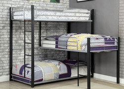 Gabriel Industrial Style 3 Person Bunk | Corner Bunk Bed for 3