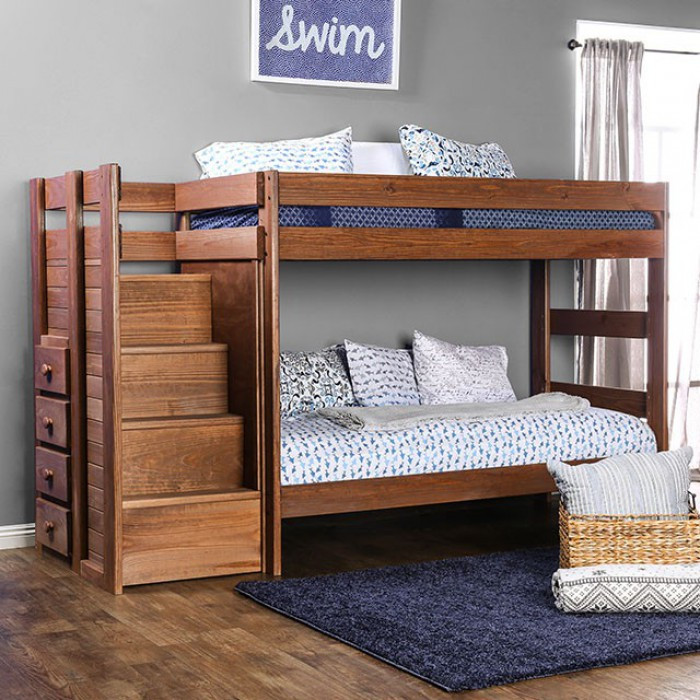 bunk beds with stairs on the side