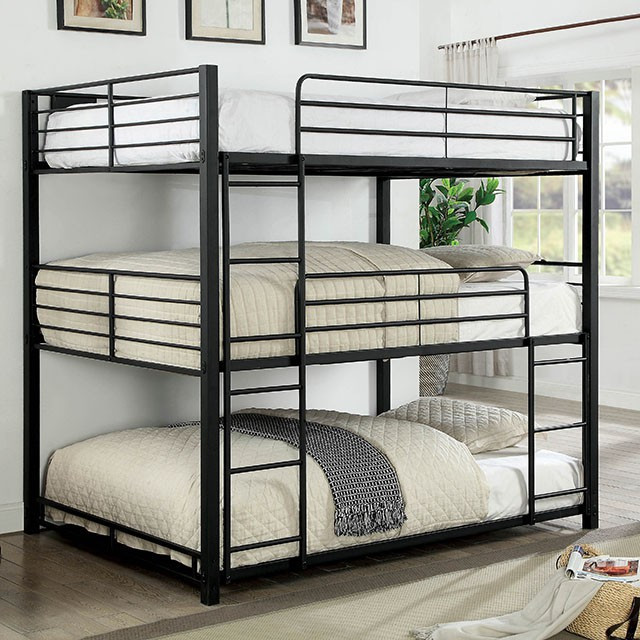 Logan Full Size Three High Bunk Bed 3 Tier Bunk Beds