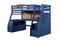 Navy Blue Twin Loft with Storage Steps and workstation