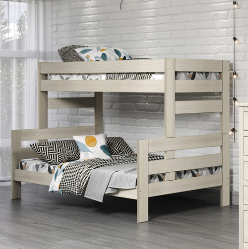 Modern Farmhouse Twin over Full Bunk Bed in Antique White