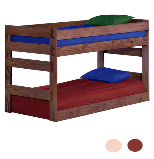 Pine Valley Twin XL Low Bunk Bed in Mahogany