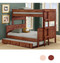 Pine River Twin XL over Full XL Stacked Bunk in Mahogany