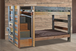 Twin Bunk with Stairway and Storage Drawers in Multi Color