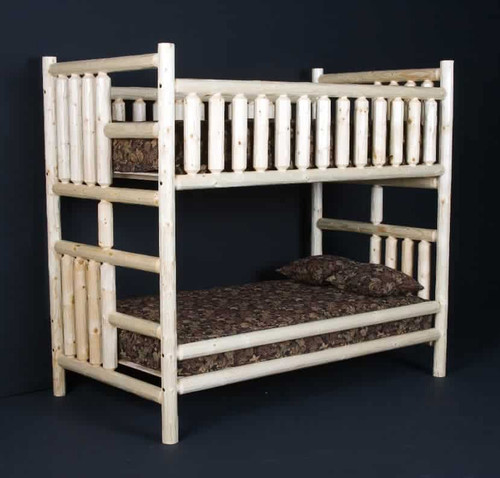  Log XL Twin Bunk Bed in Clear finish