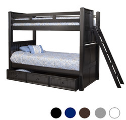 Dillon XL Twin bunk with Side mounted Slanted Ladder Black