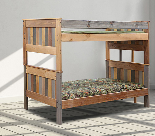 Pine Cliffs Multi Color Full XL Bunk with vertical Ladder