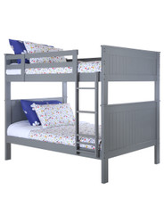Balboa Modern Cottage Full Wood Bunk Bed in Gray