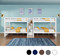 Quadruple Queen Bunk Bed with Stairs in the Middle - White