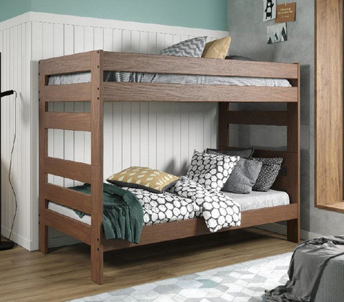 Modern Twin XL Stackable Bunk in Mahogany