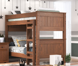 Pine Lake Twin Wood Bunk in Mahogany Brown