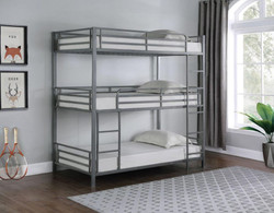 3-Person High Bunk Bed in Twin size