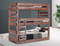 Pine Valley Stackable Twin XL Triple Bunk Bed in Mahogany Brown