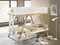 Twin Bunk bed in Two Tone White and Natural Finish